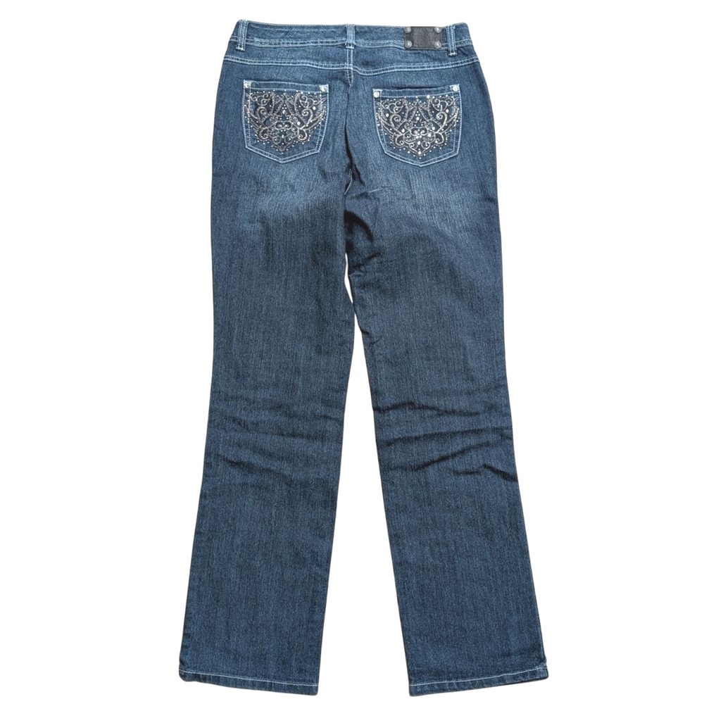 Style & Co Womens 10 Jeans Curvy Fit Straight Leg Bling Denim Jeans Stretchy